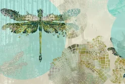 Fototapeta: Latające ważki z akwarelowymi akcentami abstrakcyjny wzór