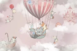 Fototapeta: Latający lis z koalą i zającem w balonie