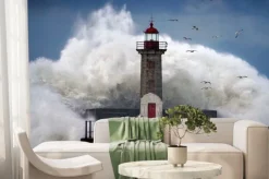 Fototapeta: Latarnia morska w trakcie sztormu