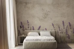 Fototapeta: Lawenda na beżowym betonie