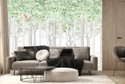 Fototapeta: Leśna roślinność z jeleniem i sarną