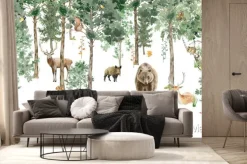 Fototapeta: Leśne zwierzęta niedźwiedź jeleń lis zając sarna i dzik