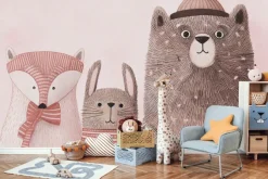 Fototapeta: Leśne zwierzęta w akwarelowym stylu