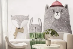 Fototapeta: Leśne zwierzęta w akwarelowym stylu