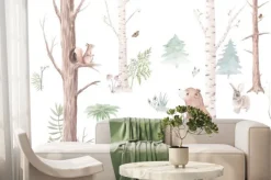 Fototapeta: Leśne zwierzęta wśród drzew