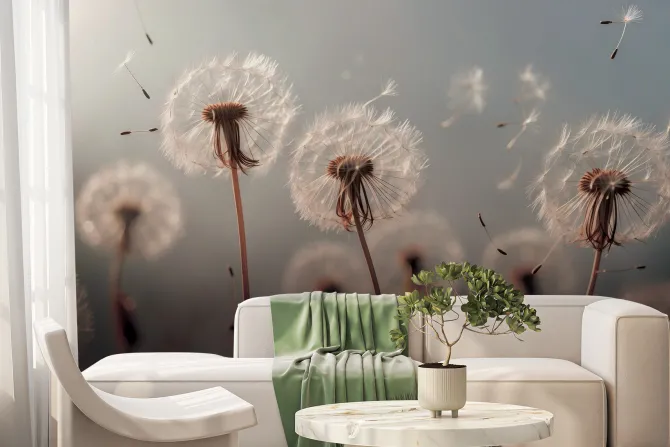 Fototapeta: Letnia łąka z dmuchawcami