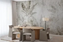 Fototapeta: Liście bananowca na betonowej ścianie w stylu urban jungle