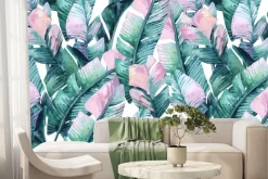 Fototapeta: Liście bananowca w stylu akwareli