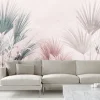 Fototapeta: Liście drzew palm na jasnym tle