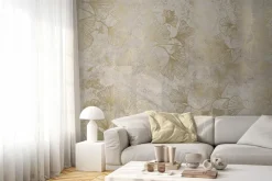 Fototapeta: Liście miłorzębu ze złotym zdobieniem