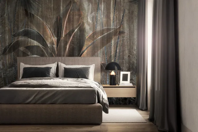 Fototapeta: Liście palm w abstrakcyjne ciemnej dżungli