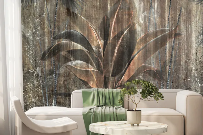 Fototapeta: Liście palm w abstrakcyjne ciemnej dżungli