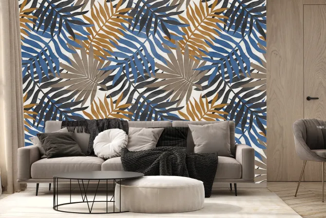 Fototapeta: Liście palm w jesiennych kolorach