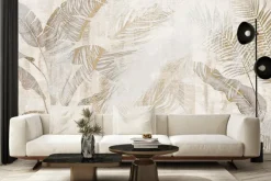 Fototapeta: Liście tropikalne efekt betonu