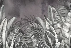 Fototapeta: Liście tropikalne w szarościach