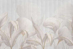 Fototapeta: Liście tropikalne na tle z jasnymi pasami i teksturą w eleganckim