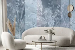 Fototapeta: Liście w szarym i niebieskim kolorze