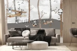 Fototapeta: Śliczne koale i pandy bawiące się w dżungli