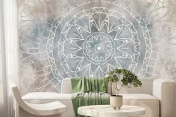 Fototapeta: Linie tworzące mandale na niebieskim tle