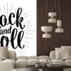 Fototapeta: Litery rock and roll z promieniami. wektor vintage