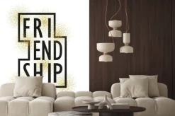 Fototapeta: Litery z napisem przyjaźni na tle złotej spa