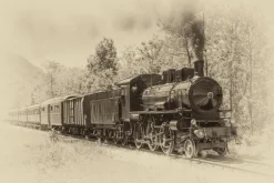 Fototapeta: Lokomotywa parowa w stylu vintage