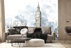 Fototapeta: Londyn z big benem i czerwonymi autobusami