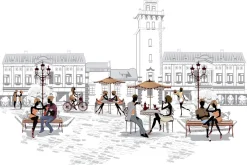 Fototapeta: Ludzie spędzający czas na mieście