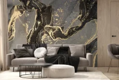 Fototapeta: Luksusowa abstrakcyjna tekstura marmuru ze złotawymi akcentami