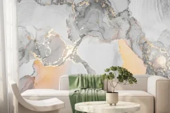 Fototapeta: Luxury abstract fluid art painting in alcohol ink technique.