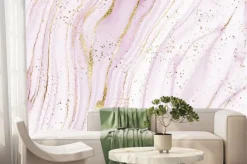 Fototapeta: Luxury marble canvas abstract painting background with gold wave