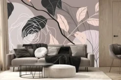 Fototapeta: Luxury rose background vector with golden metallic decorate