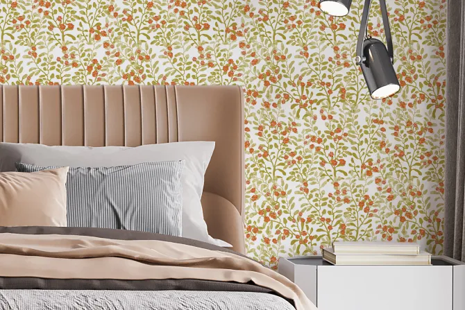 Fototapeta: Małe czerwone kwiaty wśród liści