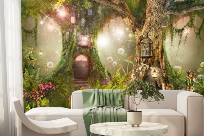 Fototapeta: Magiczny las wróżek z elfami