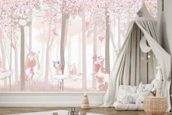 Fototapeta: Magiczny las z jednorożcami i wróżkami