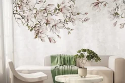 Fototapeta: Magnolia kwitnąca na betonowym murze