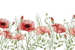 Fototapeta: Maki w stylu akwareli na białym tle