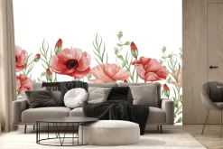 Fototapeta: Maki w stylu akwareli na białym tle