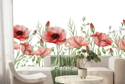 Fototapeta: Maki w stylu akwareli na białym tle