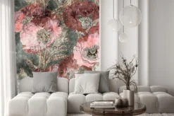 Fototapeta: Maki w stylu malarskim na postarzanym tle