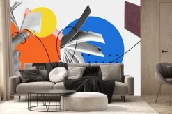 Fototapeta: Male hand using tablet, finding information online in internet.