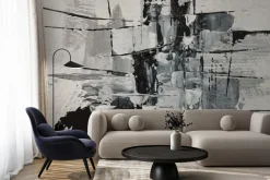 Fototapeta: Malowana ściana czaro-białymi farbami