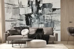 Fototapeta: Malowana ściana czaro-białymi farbami