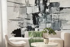 Fototapeta: Malowana ściana czaro-białymi farbami