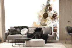Fototapeta: Malowana gitara akwarela