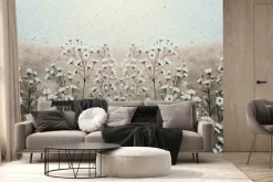 Fototapeta: Malowana łąka z kwiatami stokrotka