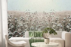 Fototapeta: Malowana łąka z kwiatami stokrotka