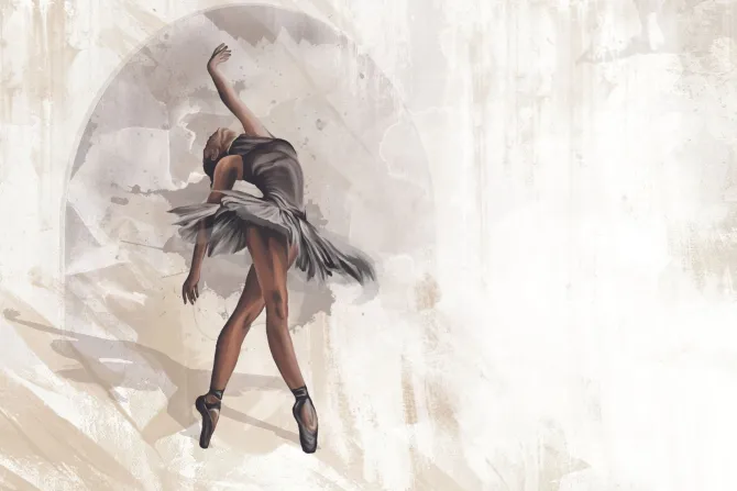 Fototapeta: Malowana kobieta tańcząca balet