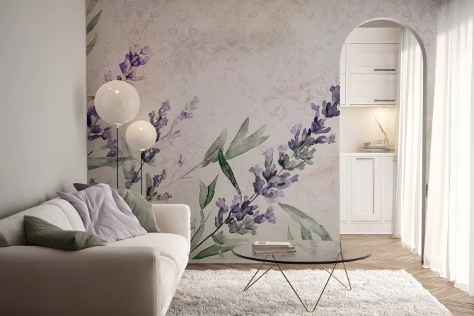 Fototapeta: Malowana lawenda akwarela