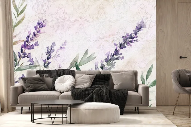 Fototapeta: Malowana lawenda akwarela